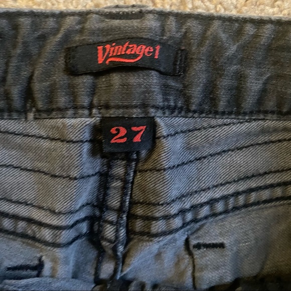 NEW Gray Distressed Vintage Moto Jeans - Picture 6 of 13